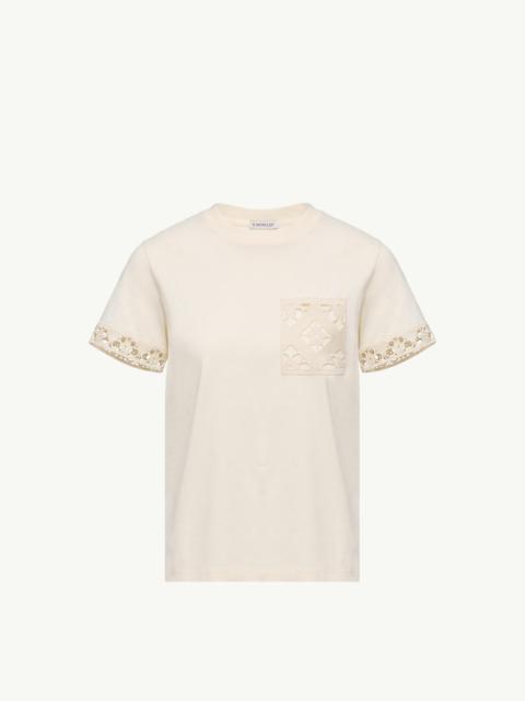 Macramé-Trimmed Cotton T-Shirt