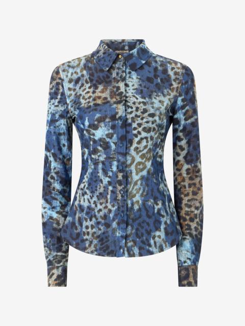Cotton Shirt with Jaguar Skin Print