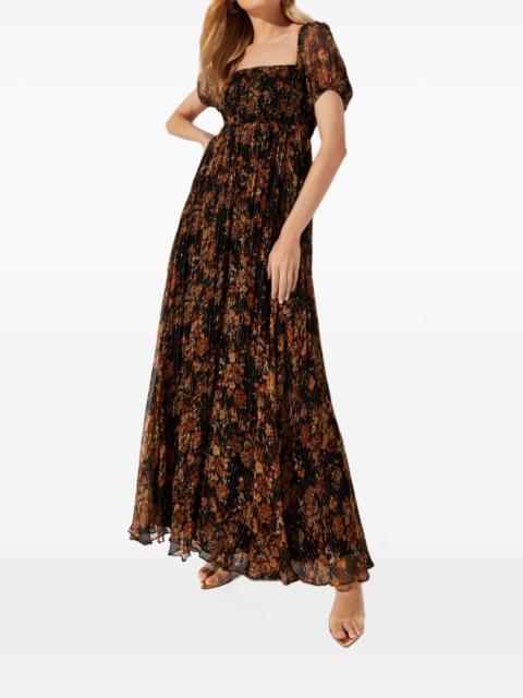 floral-print square-neck maxi dress