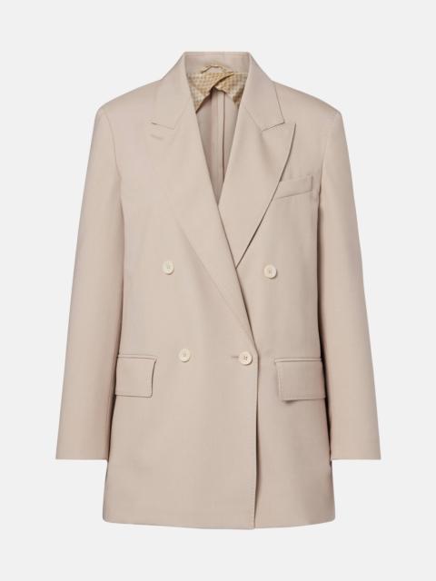 Double-breasted wool, mohair, and silk blazer