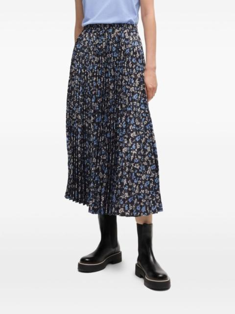 floral-print midi skirt