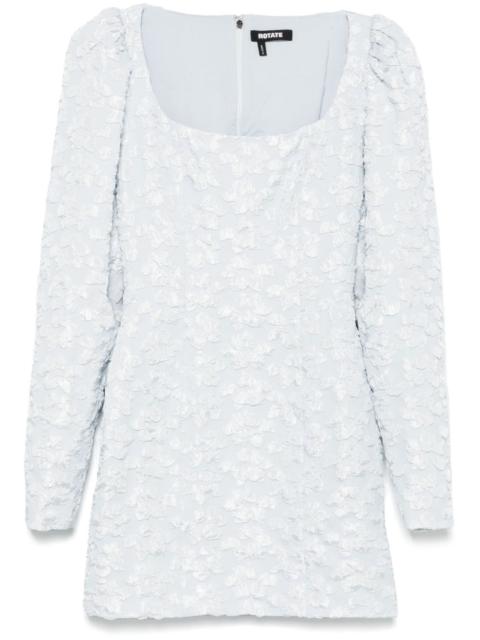 jacquard long-sleeve mini dress