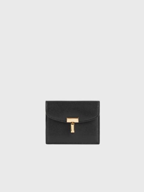 T-lock leather cardholder black