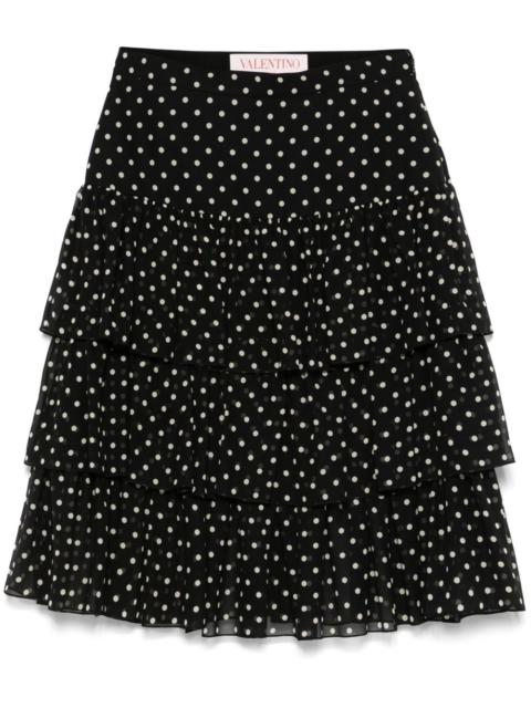 polka-dot mini skirt