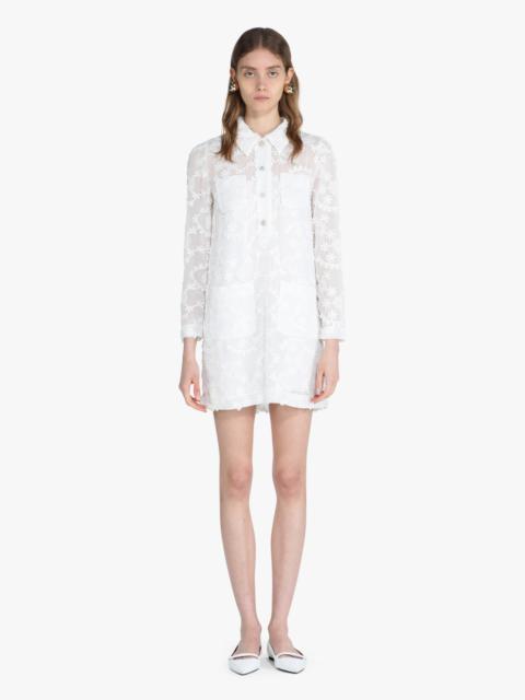 SEMI-SHEER LACE SHIRT DRESS