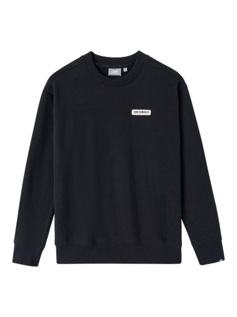 (WMNS) New Balance Logo Print Sweatshirts 'Black White' NC734062-BK