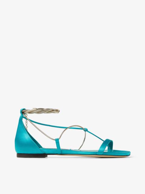 Oriana Flat
Malibu Satin Flats with Gold Chains