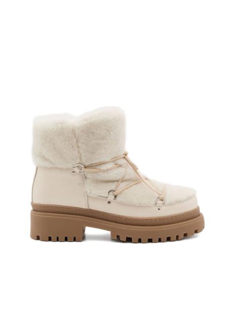 lace-up shearling boots