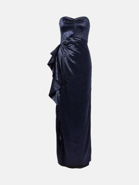 Eymen draped crushed satin gown