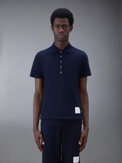 Thom Browne Navy Cotton Pique Center Back Stripe Relaxed Fit