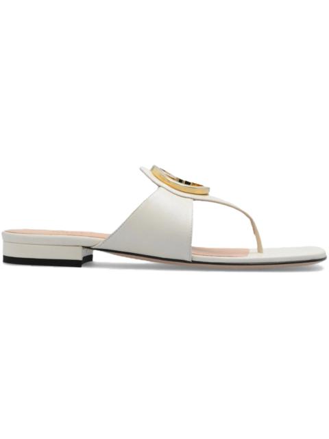 Gucci Blondie Thong Leather Sandals White (Women's)