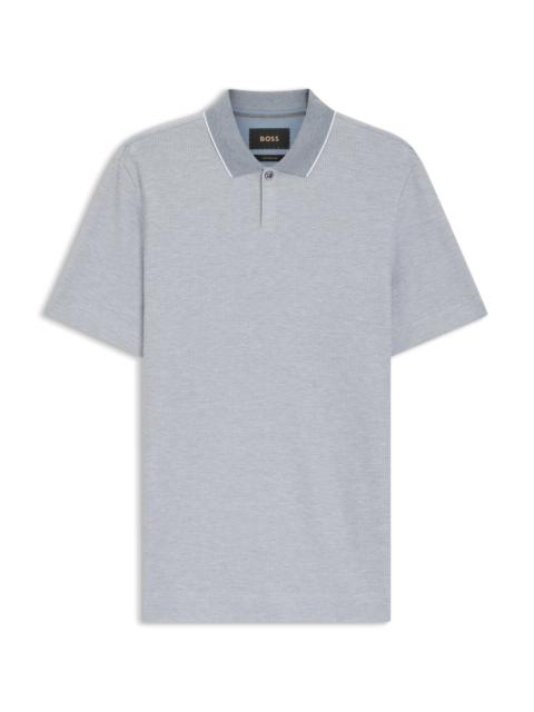 COTTON-SILK POLO SHIRT WITH THREE-TONE STRUCTURE