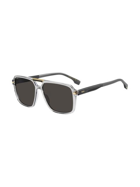 TRANSPARENT-ACETATE SUNGLASSES WITH CARBON-FIBER DETAILING