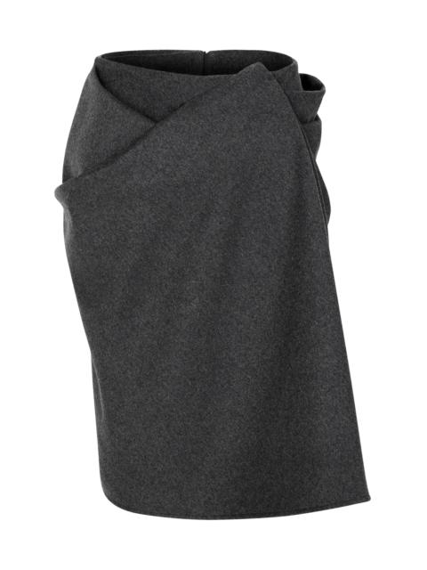 CREASE SKIRT GREY WOOL