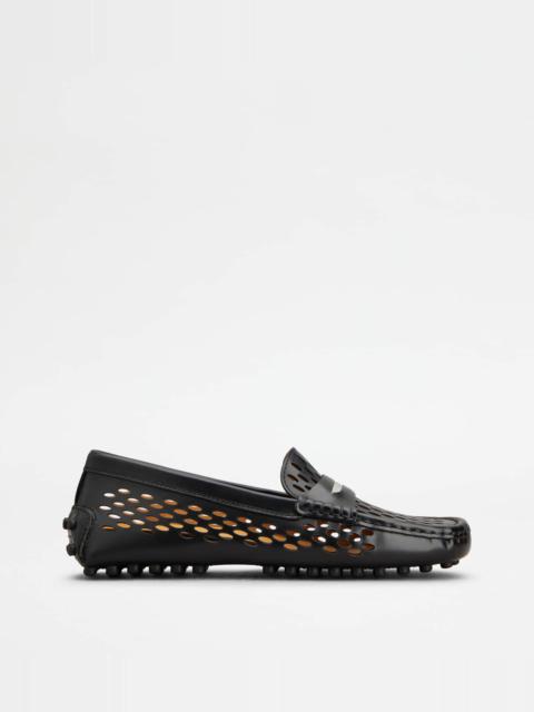 GOMMINO DRIVING SHOES IN LEATHER - BLACK