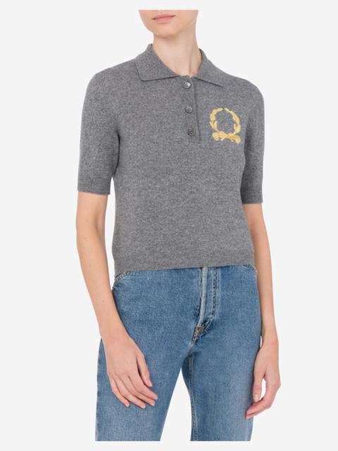 KNIT POLO SHIRT LAUREL CROWN LOGO