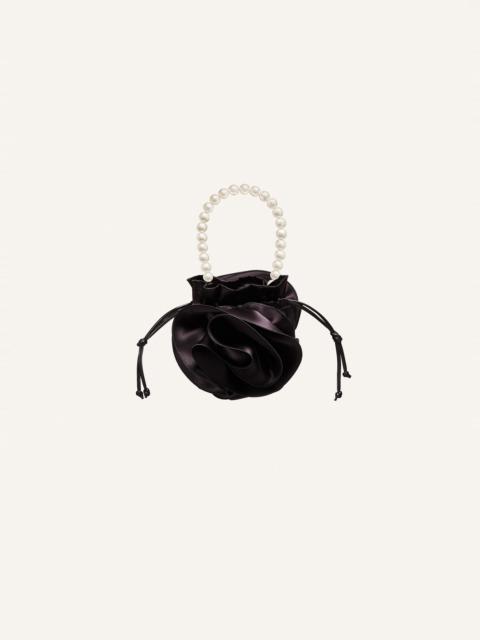 Pearl Magda bag in black satin
