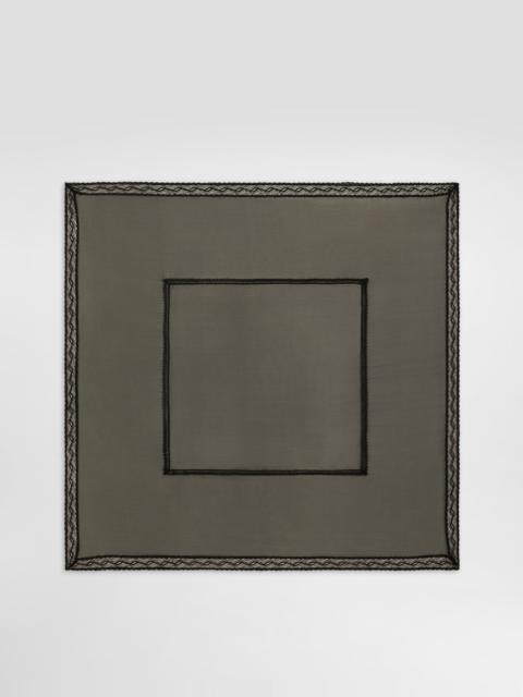 Chiffon scarf with lace bands (70x70)