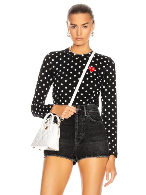 Cotton Red Emblem Dot Tee