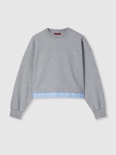 Cotton jersey sweatshirt with embroidery
