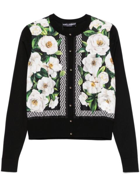 floral-print cardigan
