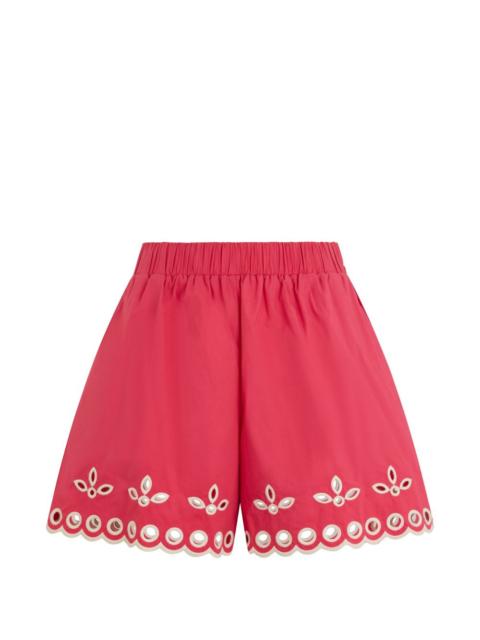 eyelet embroidered shorts