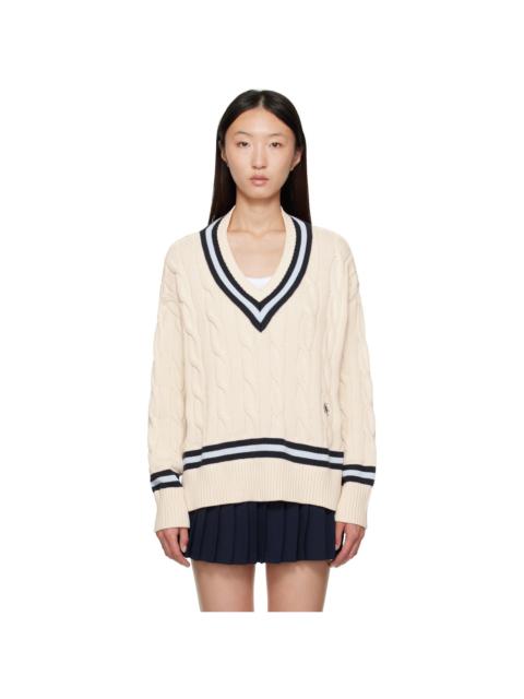 Off-White 'SRC' Cableknit V-Neck Sweater