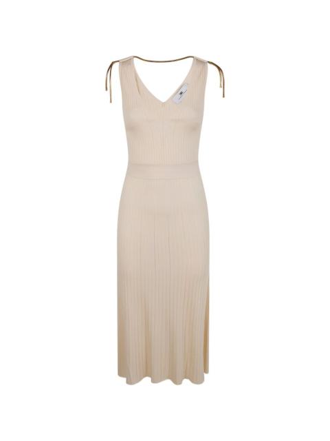 V-neck ribbed dress