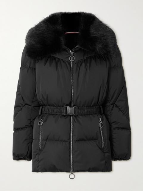 Vela Faux Fur-trimmed Belted Quilted Down Ski Jacket