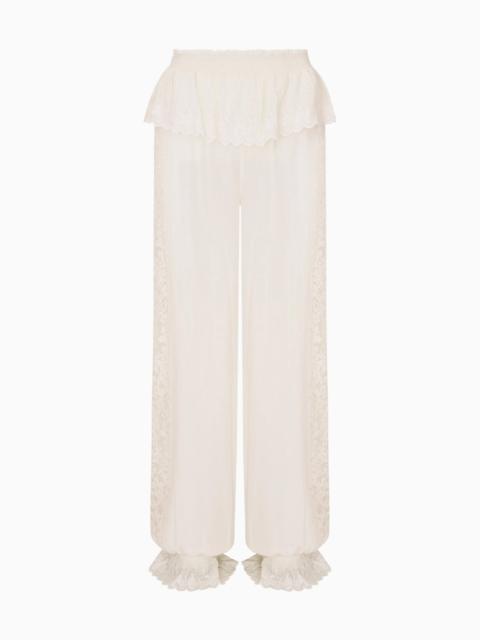 Clyra Silk Lace-Trimmed Balloon Pant