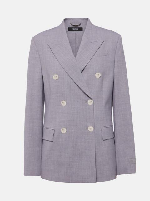 Mélange wool-blend blazer
