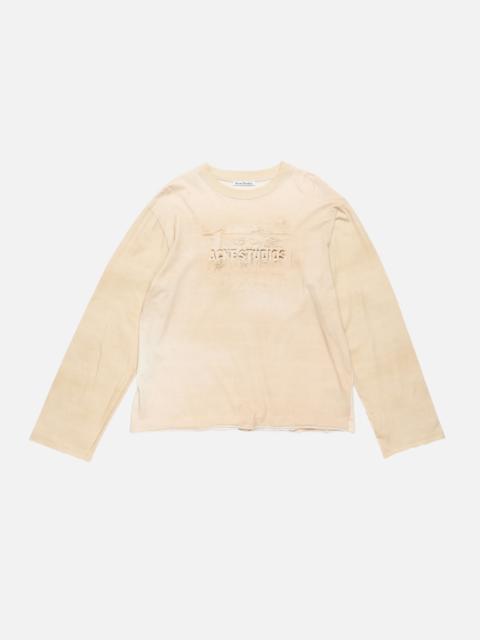 Long sleeve logo t-shirt - Sand beige