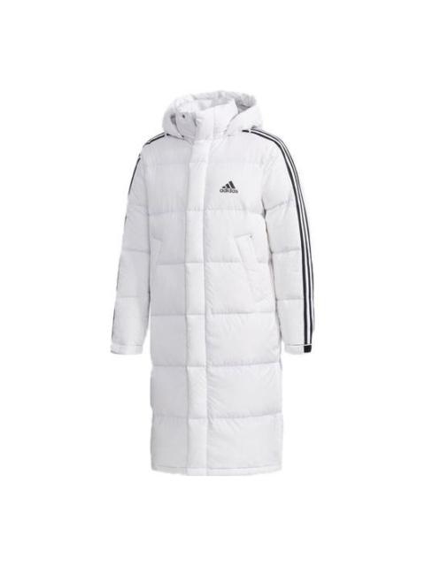 adidas 3st Long Parka Stay Warm Solid Color mid-length hooded down Jacket White EH3991