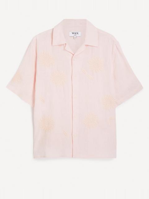 Didcot Pink Flower-Embroidered Shirt