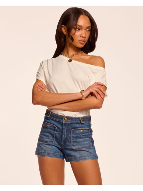 Gemma Mid-Rise Denim Mini Short