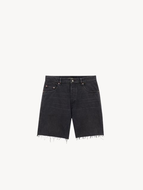 BERMUDA SHORTS IN BLACK VENDÔME DENIM
