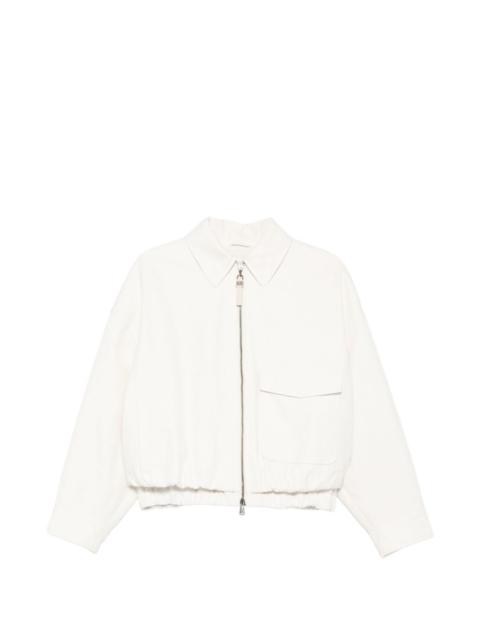 zipped pocketed bomber jacket