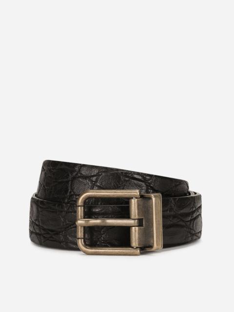 Crocodile skin belt