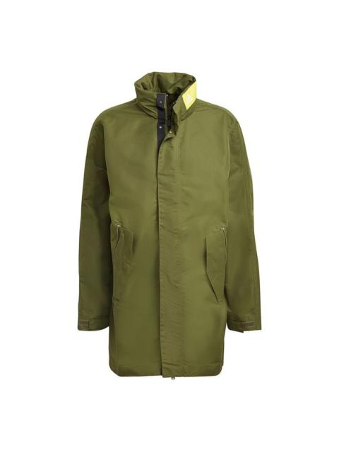 adidas M Parka Athleisure Casual Sports mid-length Stand Collar Jacket Green GM5761