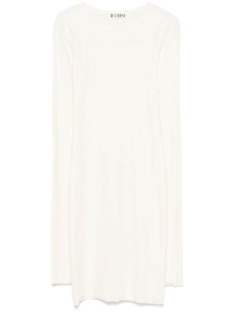 long-sleeve crew-neck mini dress