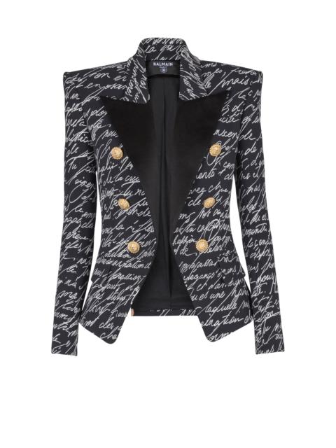 6-button jacket with "Love Letter" print
