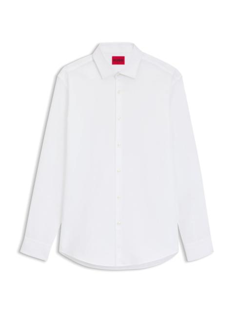 SLIM-FIT SHIRT IN COTTON WITH LOGO JACQUARD