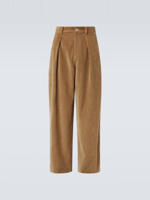 Cotton corduroy wide-leg pants