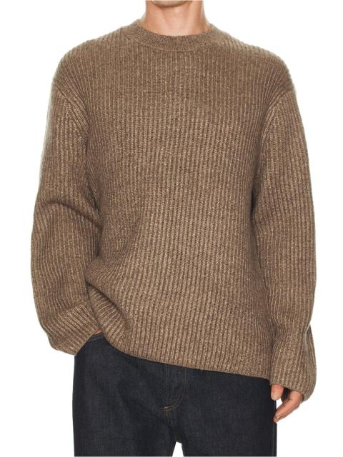 Wool Cotton Long Sleeve Crew Neck Sweater