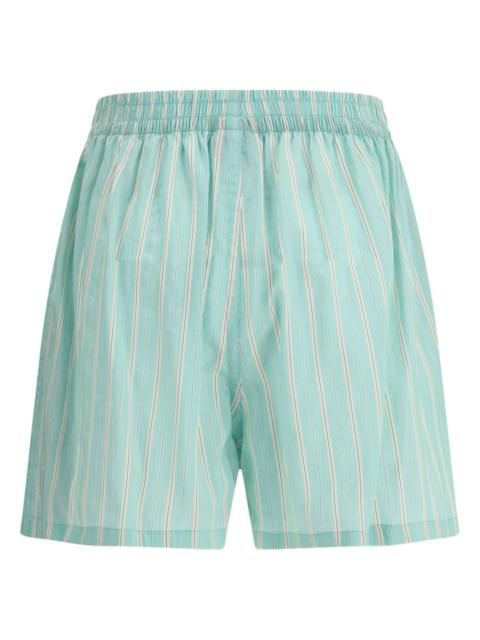 striped elastic-waist shorts