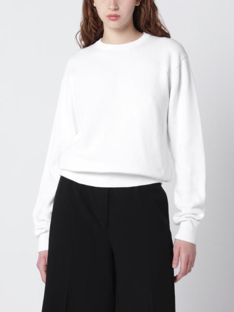 White cotton crew neck jumper
