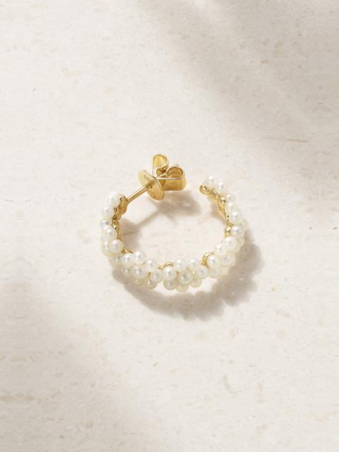 Boucle Parc 14-karat Recycled Gold Pearl Single Hoop Earring
