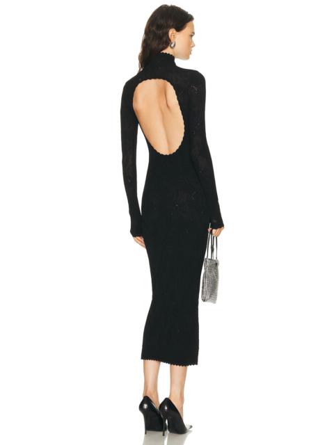 Fitted Open Back Lace Dress