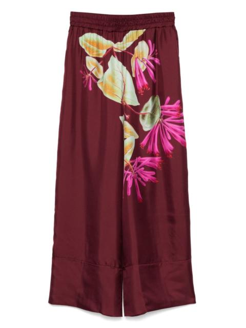 floral-print trousers