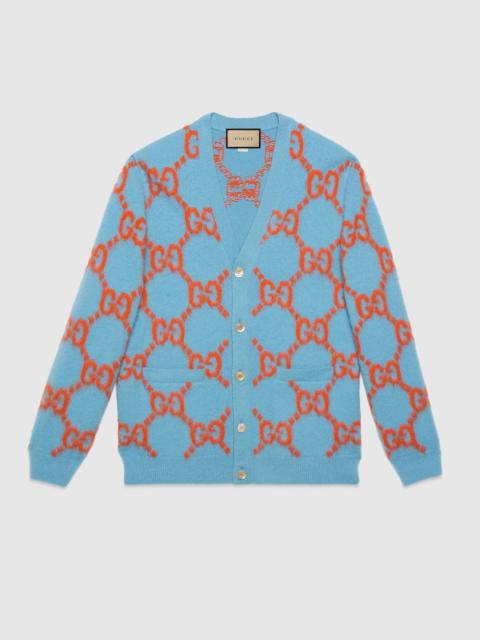 Wool cardigan with GG intarsia